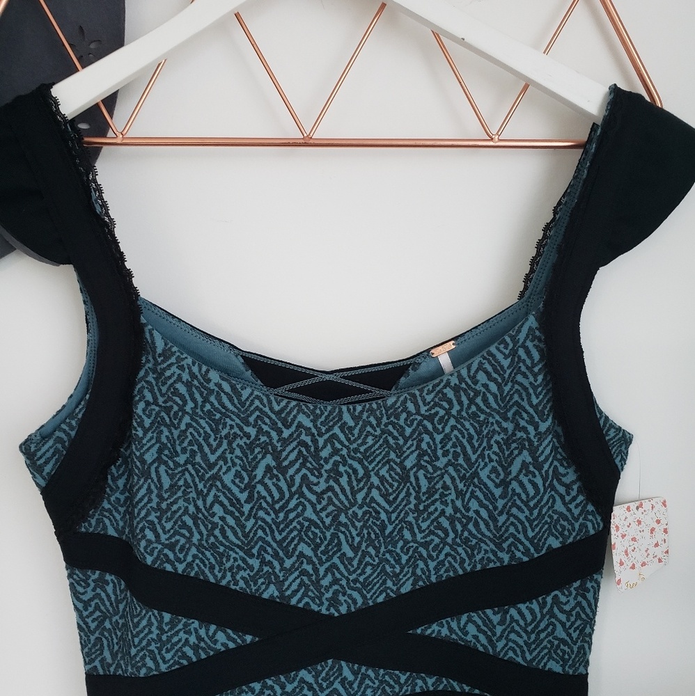 Free People, Pacific Blue Cross My Heart Dress, M - Picture 3 of 8